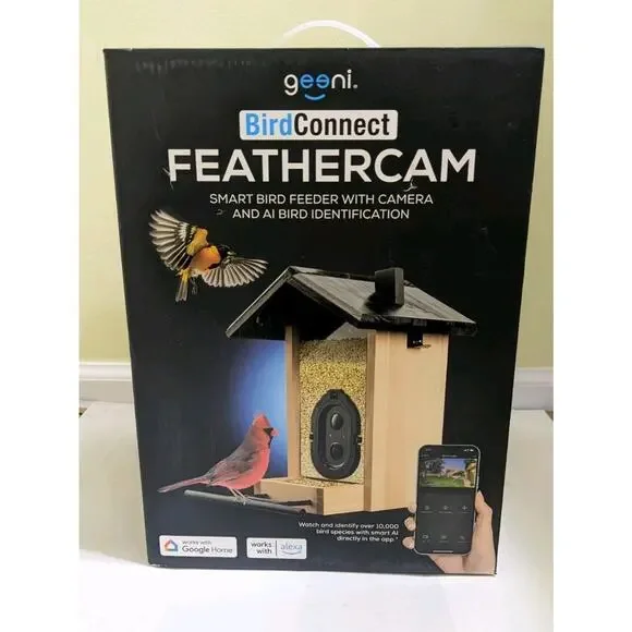 Solar Geeni Bird Feathercam Smart Bird Feeder Camera AI Bird Identification