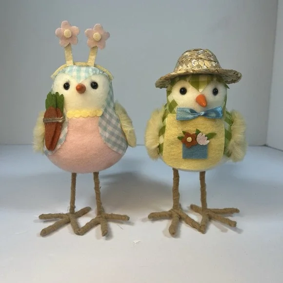 Walgreens Spring‎ Easter Feather Friend Fabric Bird Couple Flowers Decor