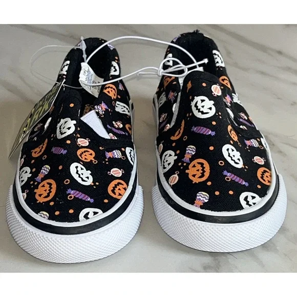 Tommy Bahama Toddler 8 Slip-On‎ Shoes Pumpkins Halloween Glow in the Dark Canvas