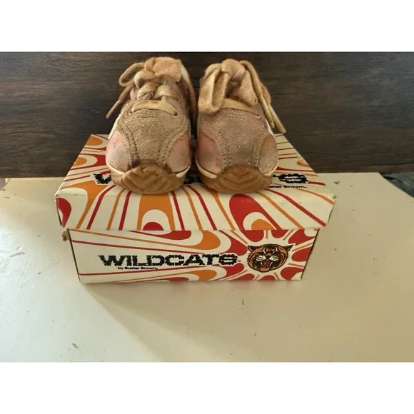 Vintage Buster Brown 1980s Baby Shoes Size 3 Sneakers Wildcats Fast Step Pink