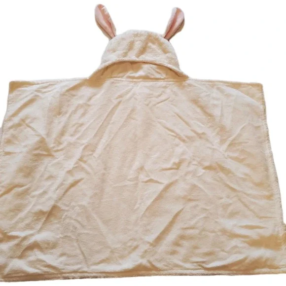 Pottery‎ Barn Kids White Plush Faux Fur Hooded Bunny Rabbit Towel