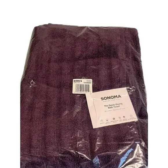 Sonoma Goods For Life Bath Towel Purple 30x54