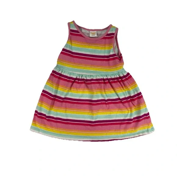 Gymboree Baby Toddler Girls Sleeveless Tank Striped Sundress, Pink, 18-24 Months