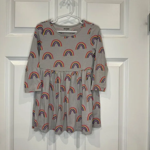 Gymboree Girls Rainbow‎ Long Sleeve Dress Size 3T Gray