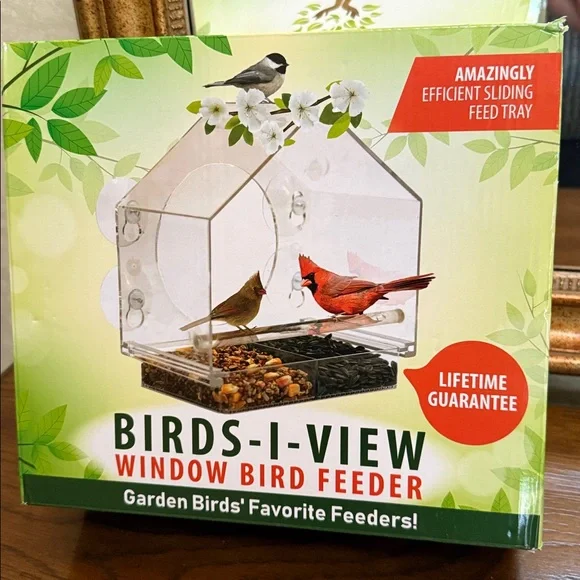 Window Bird Feeder by Nature Anywhere with Sliding Tray. Clear.