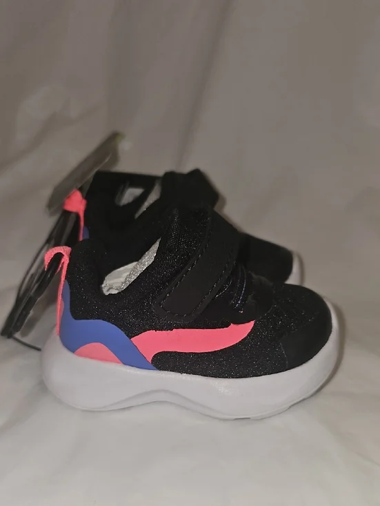 Athletic Works Baby Girls Mesh Jogger Sneakers Size 2 Black New