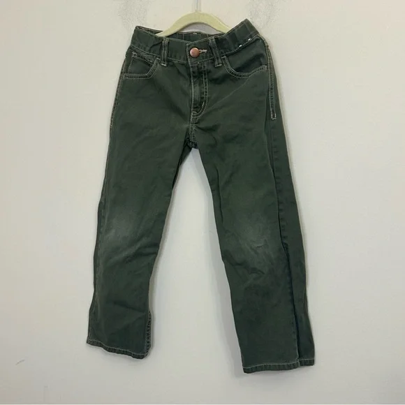 502. Gymboree kids boys Dark Green Denim Jeans size 6 adjustable waist