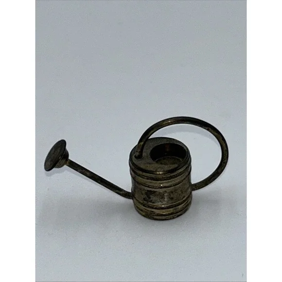 Vintage Mini Miniature Small Solid Brass Watering Can Heavy