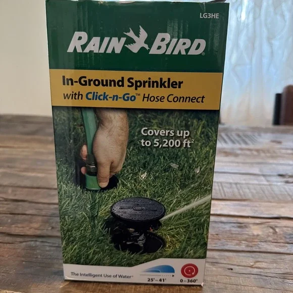RAIN BIRD Click-N-Go 5200-SQ FT Rotating In-Ground HoseConnect Sprinkler -LG3HE!