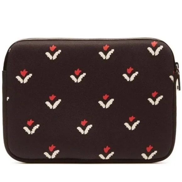 Marc Jacobs iPad Tablet Case Black Floral Neoprene Zip Tulip Universal