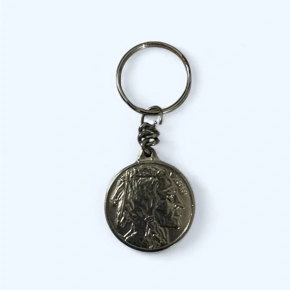 BUFFALO INDIAN HEAD KEYCHAIN