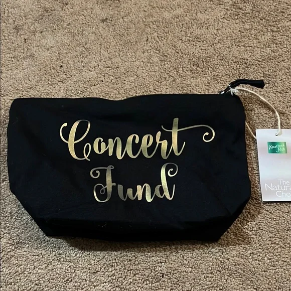 Black and Gold Concert Fund Canvas Zip Pouch