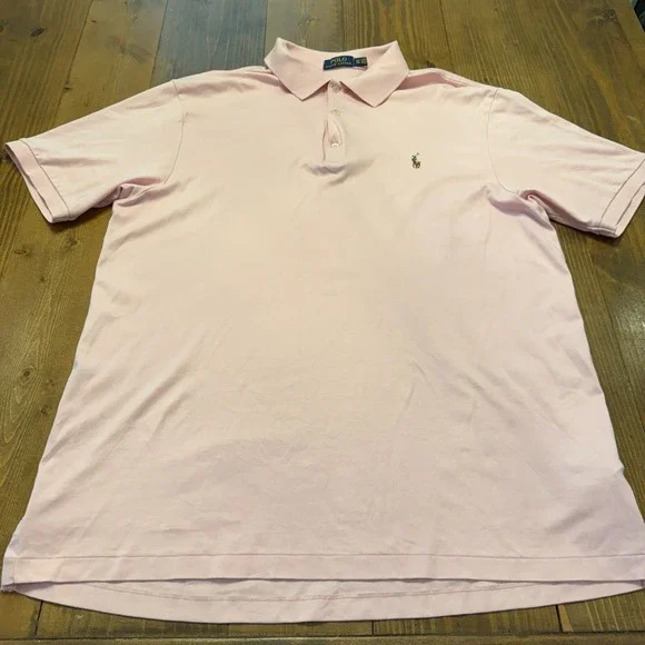 Polo‎ Ralph Lauren Shirt Men XLTall Flesh Pony Pima Soft Touch Polo Pink