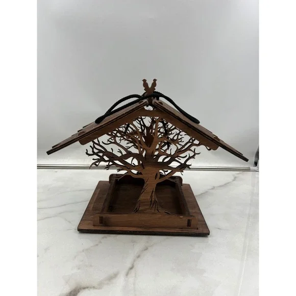 Promi Design Wooden Bird Feeder Tree of Life Silhouette Hanging Garden Decor