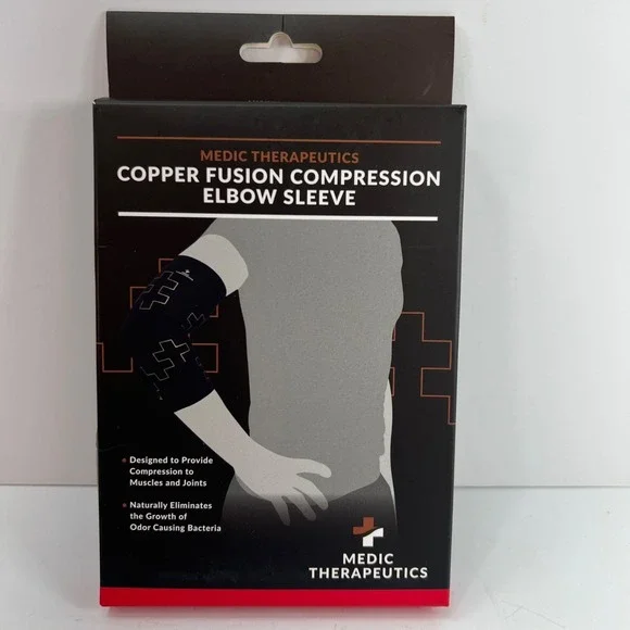 Medic Therapeutics Elbow Sleeve Unisex Large Black New Copper Fusion Compression