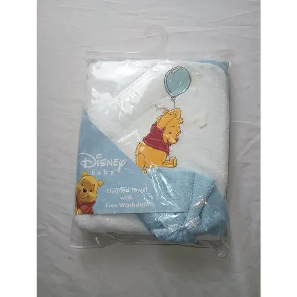 Vintage 90s Winnie the‎ Pooh Disney Infant Hooded Towel NWT