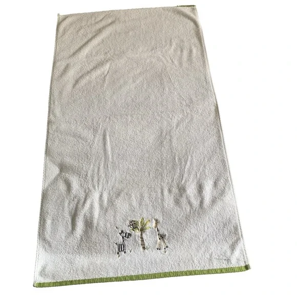 Casaba Kids Animals Zebra Monkey Giraffe Palm Embroidered Bath Towel 26