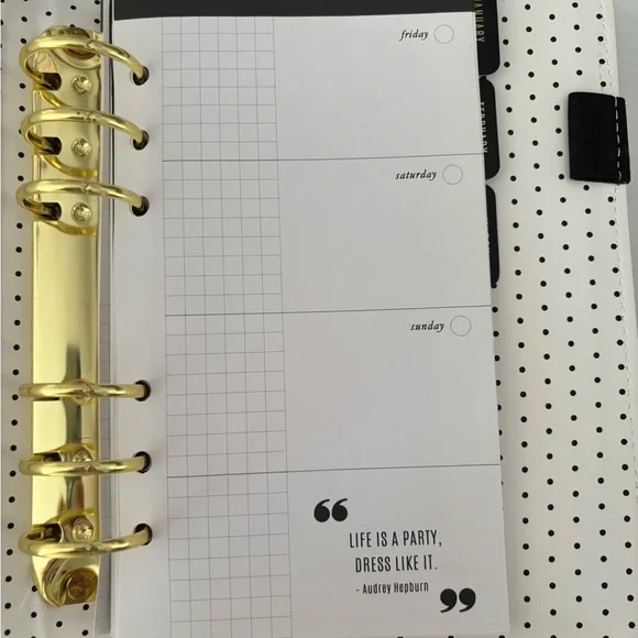 Floral day planner with Gold Script