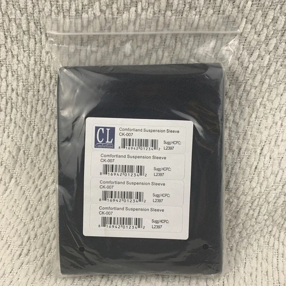 NEW Comfortland‎ CK-007 Knee Brace Suspension Sleeve L2397 Black Comfort Land