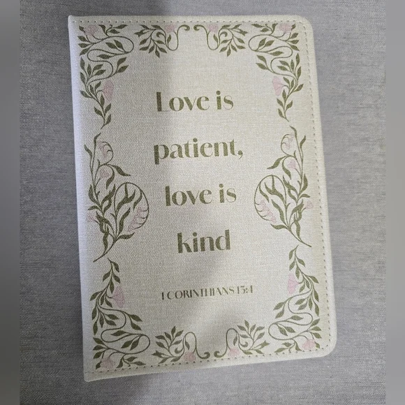 Love Is Patient, Love Is Kind Floral Home Office Planner - Cream & Pink