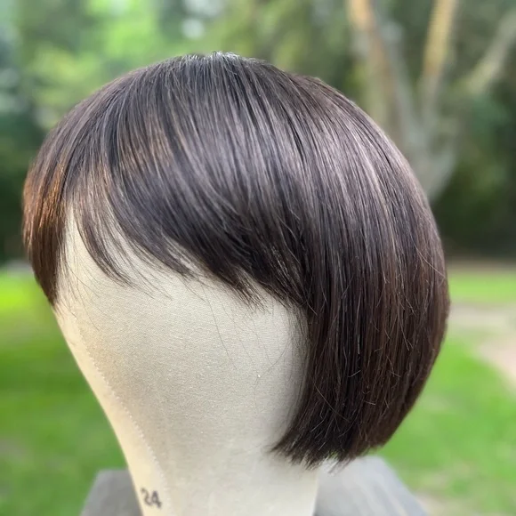 HAIR TOPPER RAQUEL WELSCH BOB WITH BANGS DARK BROWN