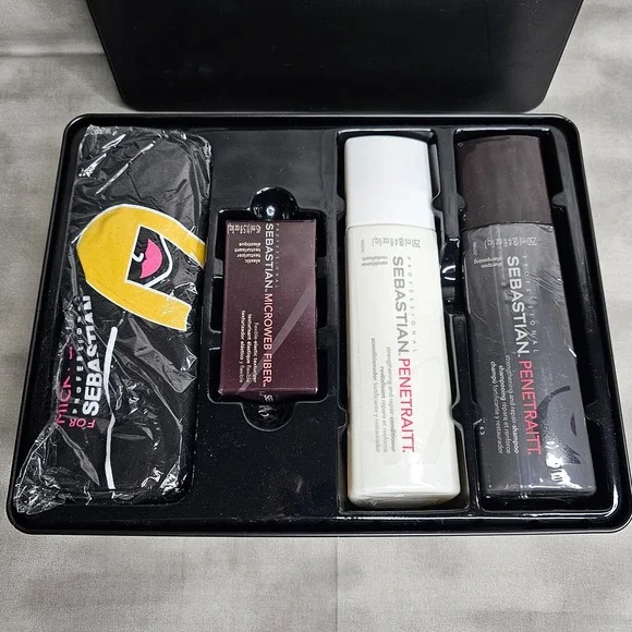 SEBASTIAN Hair Care Kit:‎ Penetraitt Shampoo & Conditioner, Microweb Fiber & Tee