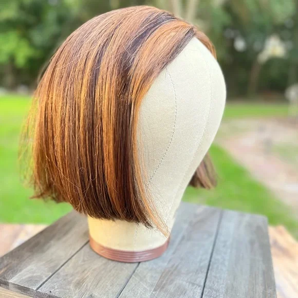 JON RENAU TOPPER WIG RASPBERRY TWIST BOB LENGTH WITH BANGS