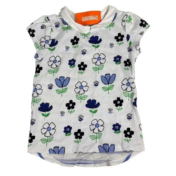 Gymboree Girls Floral Puff Sleeve Top size 6 NEW