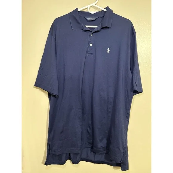 Ralph Lauren Polo Golf Navy‎ White Pony Short Sleeve Size XL 100% Cotton
