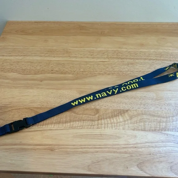 USA‎ Navy Lanyard Neck Strap Key Ring Blue With Yellow Lettering
