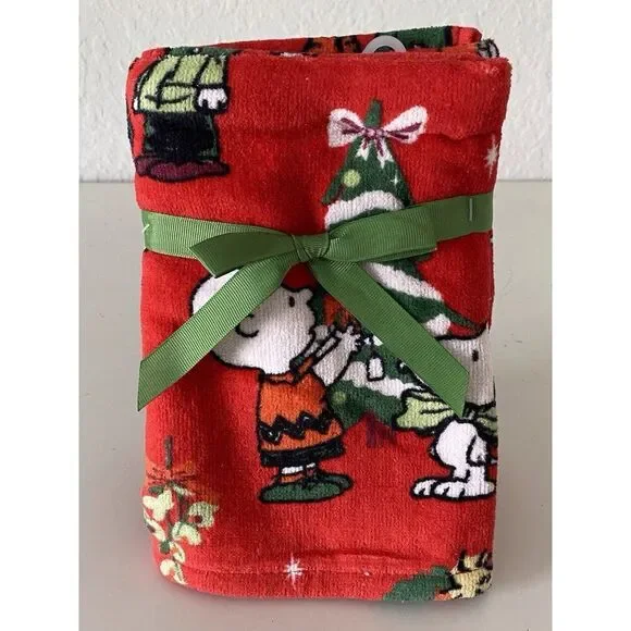 2 Pack Peanuts Snoopy Charlie Brown Christmas Holiday Red 16