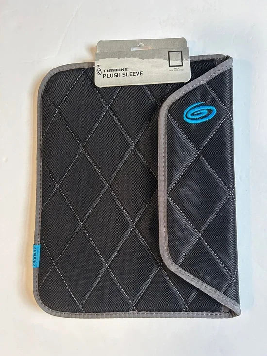 Timbuk2 Black Quilted Plush Tablet Sleeve with Blue Logo