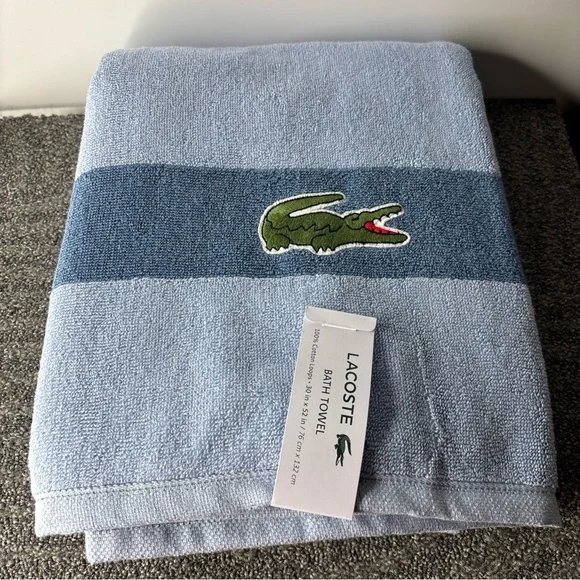 Lacoste Light Blue Towel with Iconic Logo