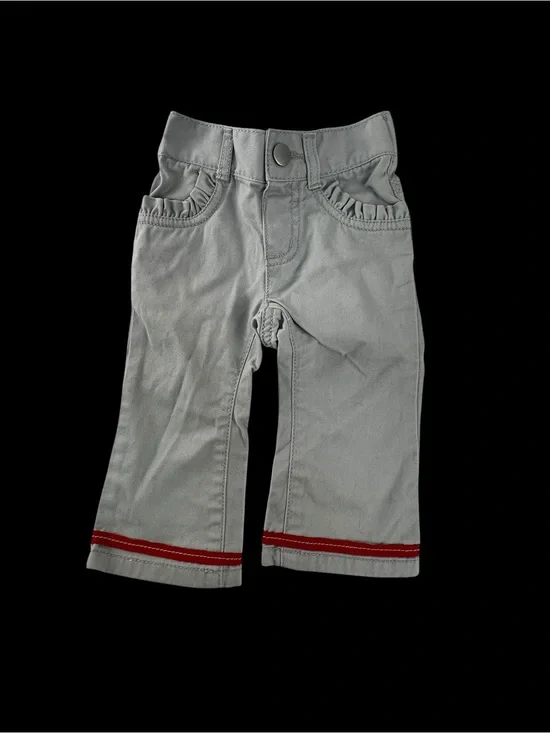 Gymboree Light Gray Pants with Red Trim