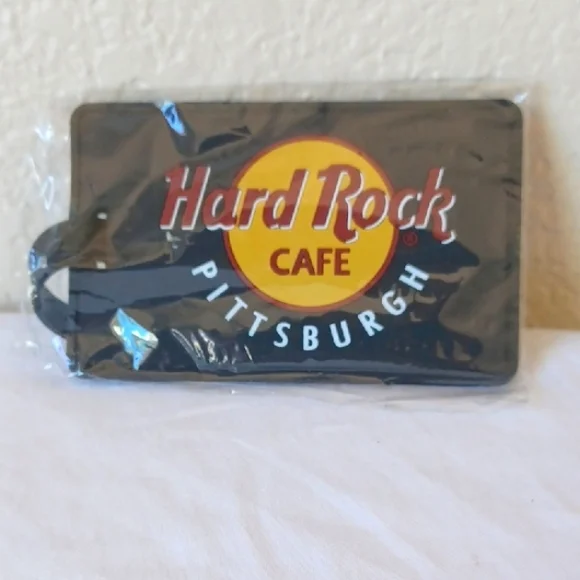 New Hard Rock Cafe Luggage Tag Pittsburgh, Black Yellow Red for Men or Women