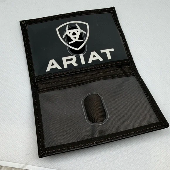 ARIAT Card Holder Black Pebbled Leather