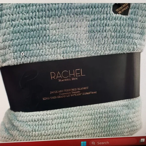RACHEL Rachel Roy King/Queen Textured Blanket - Soft Blue King