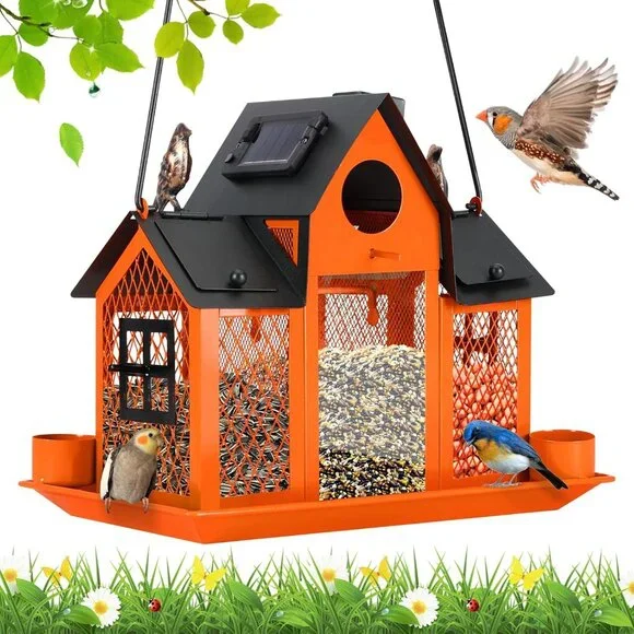 Metal Wild Bird Feeder for Outdoors, Large Cardinal Bird Feeder Birdhouses