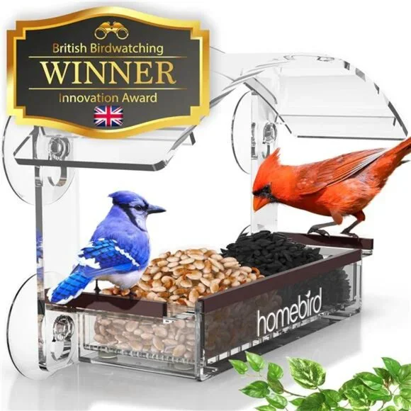 Window Bird Feeder with Strong Suction Cups - (Upgraded 2025 Model) Clear