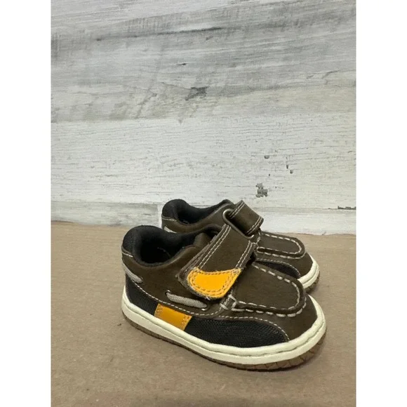 Jumping Jacks Perfection Boat Shoes Toddler 4.5 WW Brown Leather Extra Wide