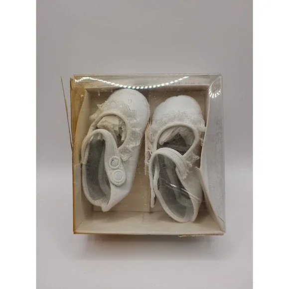 1950s Vintage Leather Lullaby Baby‎ Shoes Size 1 (3 To 5 Months) NIB Made In USA