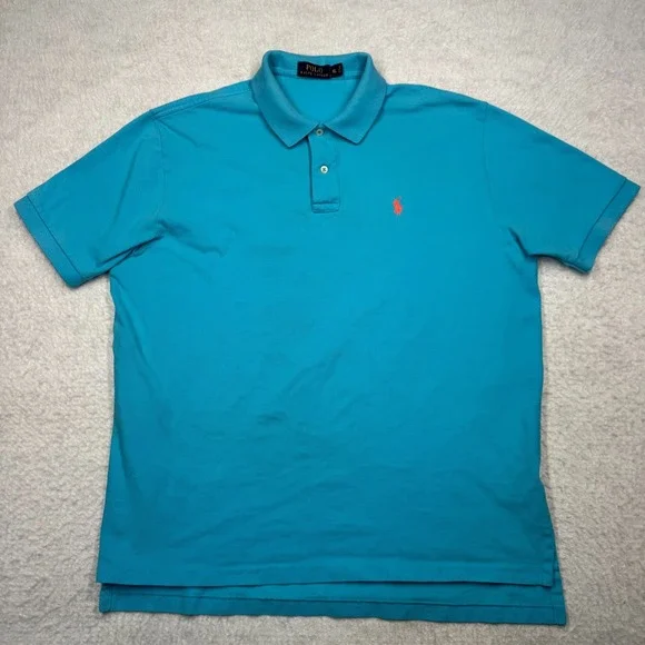 Ralph Lauren Polo Shirt Blue Short‎ Sleeve Classic Fit Men's Size 2XL