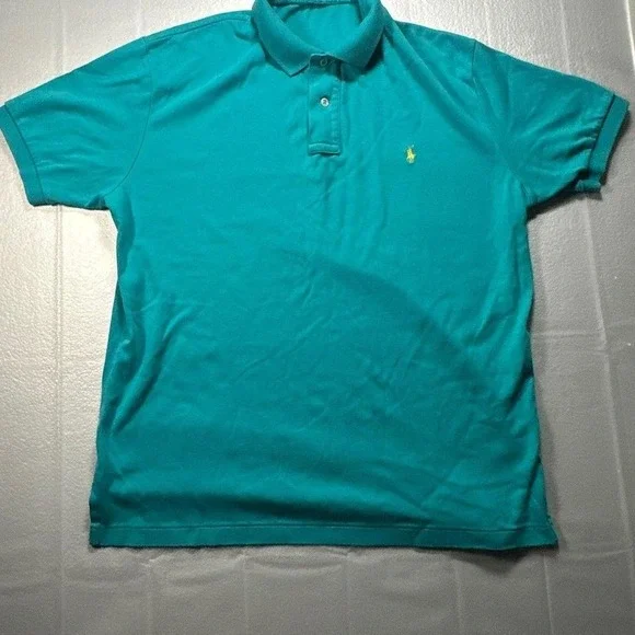 Vintage‎ Polo by Ralph Lauren Men's Medium Turquoise Cotton Polo