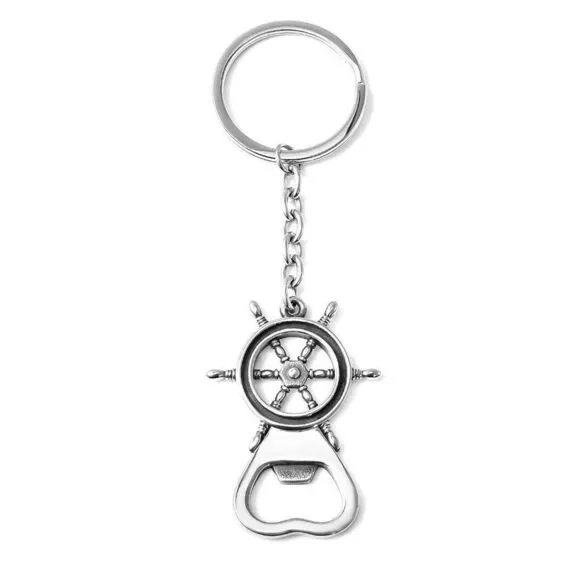 Ship Helm Keychain in Stainless Steel (15.35 g)