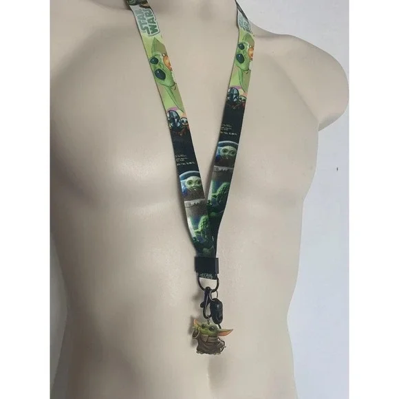 Star Wars Lanyard Grogu Baby Yoda The Mandalorian With Charm Pendant Key‎ Chain