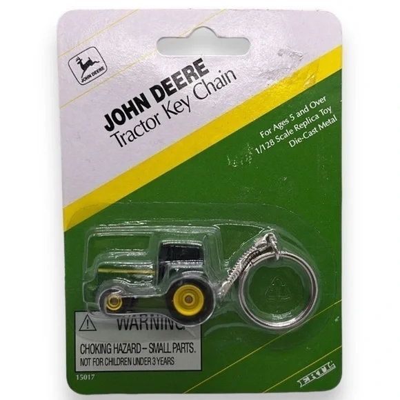 John Deere Tractor Keychain New in Box 1998 Green Ertl