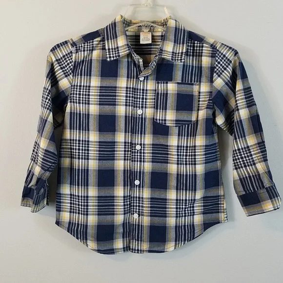 Boys Gymboree Plaid‎ Button Up Shirt S 5-6