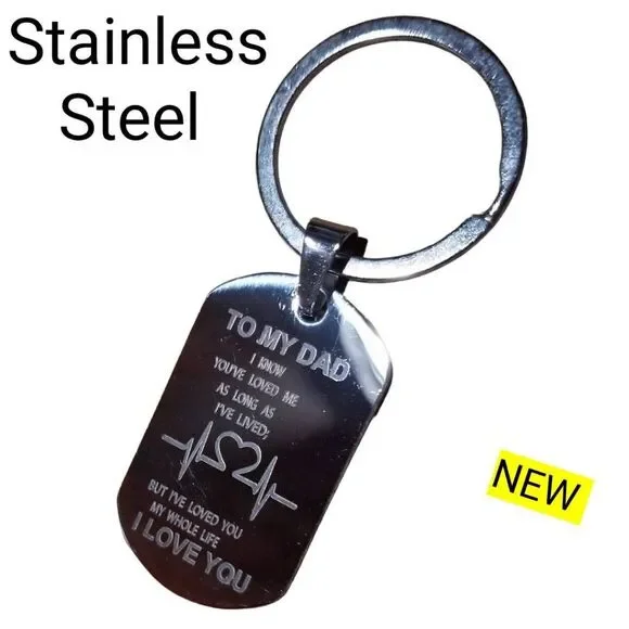 Stainless Steel Dad Gift Keychain