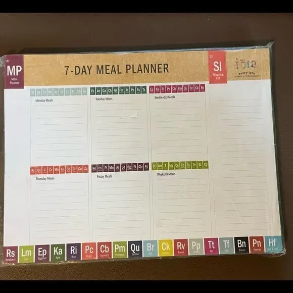 Weekly Meal Planner & Grocery List organizer Fridge magnetic Pad 50 Sheets NEW