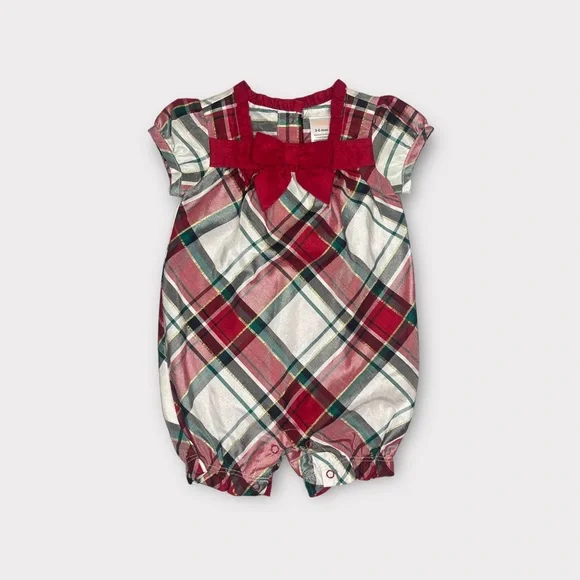 Gymboree 2013 Holiday Plaid Ribbon Romper
